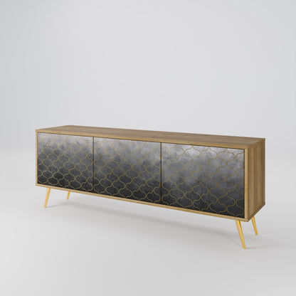 Mobile TV TESSELATED GRAYISH a 3 ante in effetto rovere