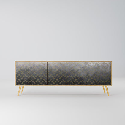 Mobile TV TESSELATED GRAYISH a 3 ante in effetto rovere