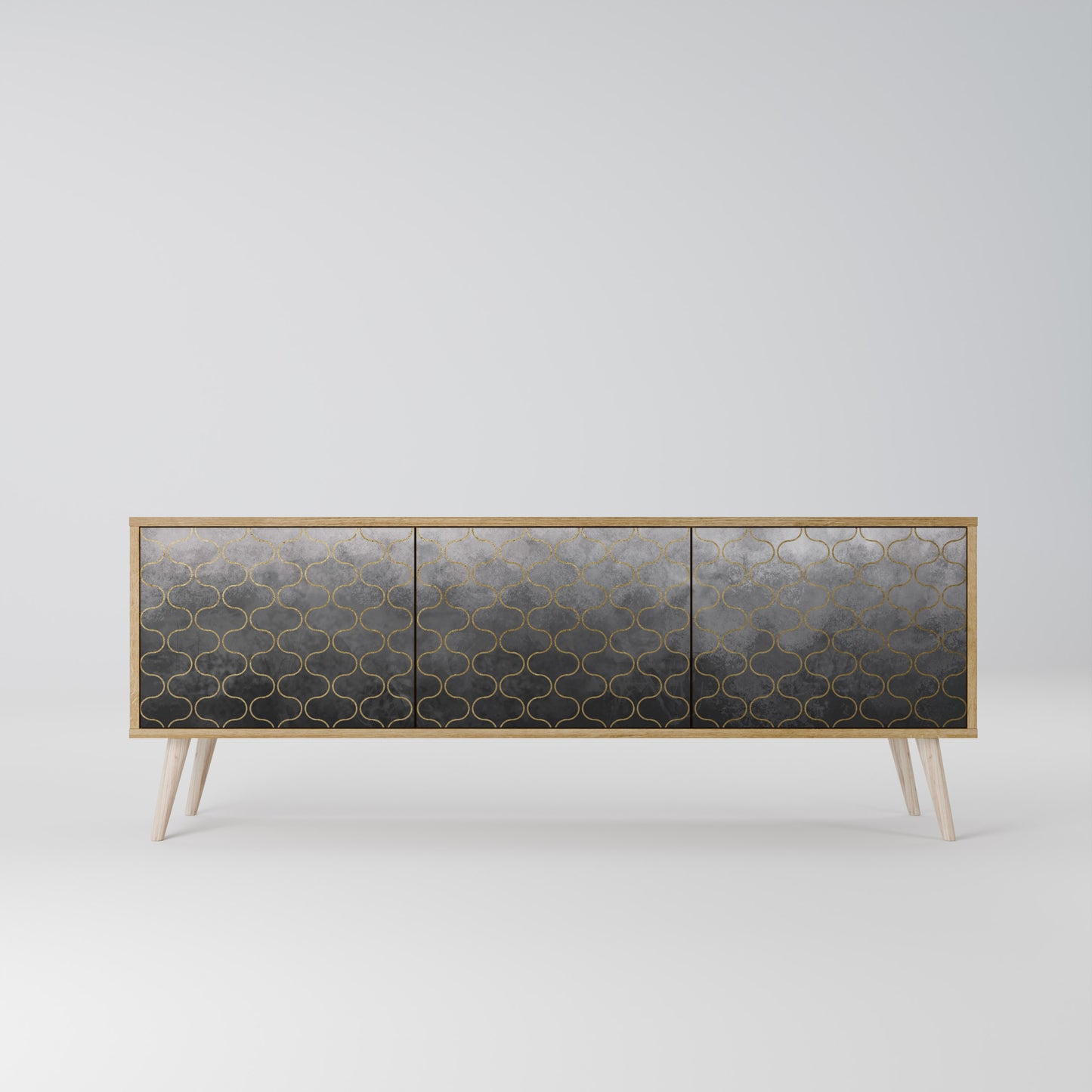 TESSELATED GRAYISH Mobile TV a 3 Ante in Effetto Rovere