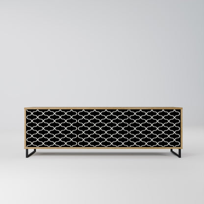 Mobile TV TESSELATED BLACKNESS a 3 ante in effetto rovere