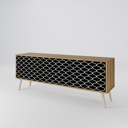 Mobile TV TESSELATED BLACKNESS a 3 ante in effetto rovere