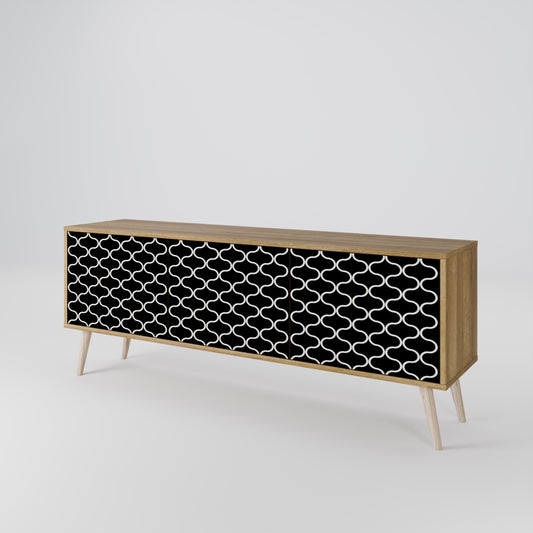 Mobile TV TESSELATED BLACKNESS a 3 ante in effetto rovere