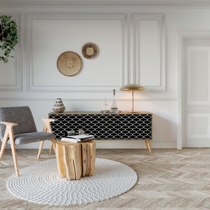 TESSELATED BLACKNESS Mobile TV a 3 Ante in Effetto Rovere