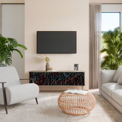 LUMINOUS SNARE Mobile TV a 3 Ante in Effetto Rovere