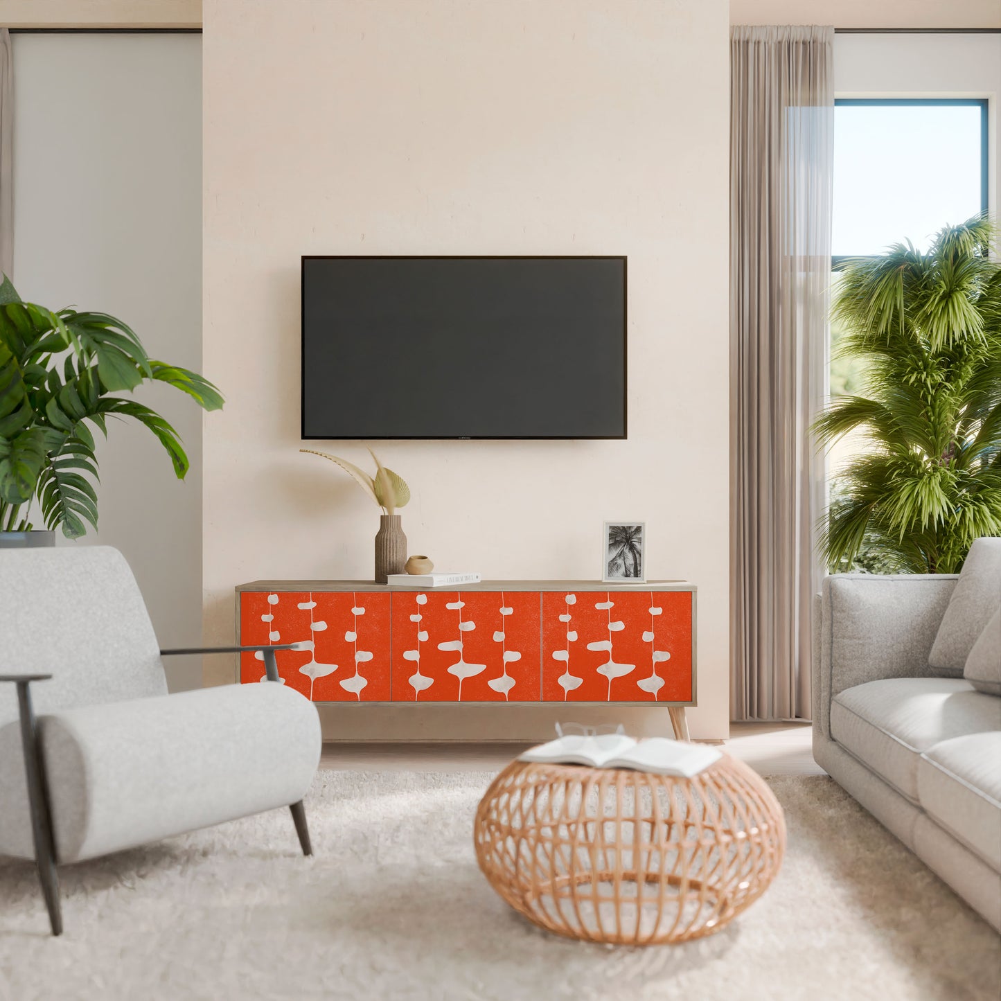 COURAGE MOLD Mobile TV a 3 Ante in Effetto Rovere