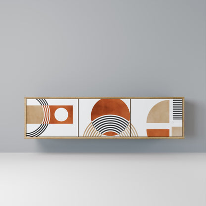 Mobile TV CIRCLE RHYTM a 3 ante effetto rovere