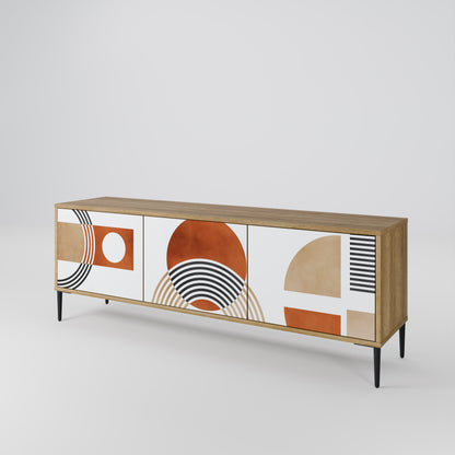 Mobile TV CIRCLE RHYTM a 3 ante effetto rovere