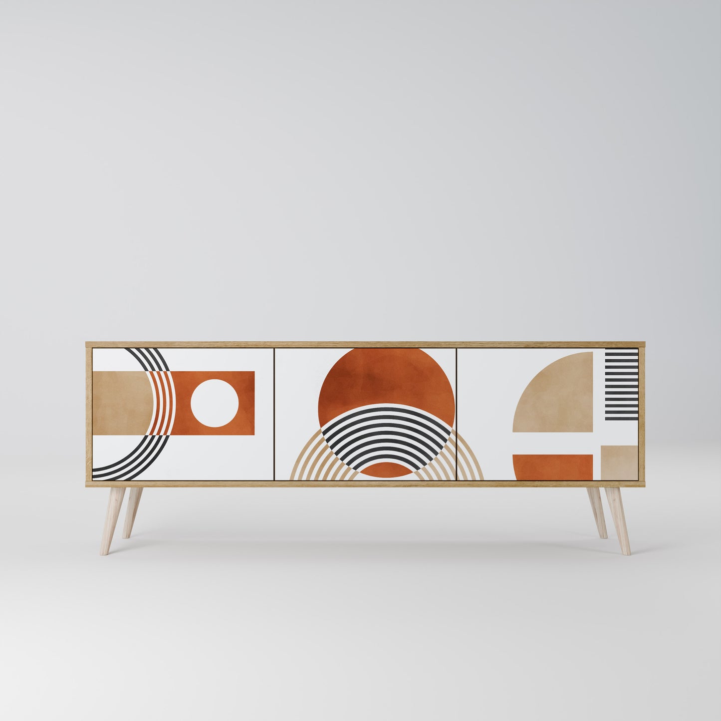 Mobile TV CIRCLE RHYTM a 3 ante effetto rovere