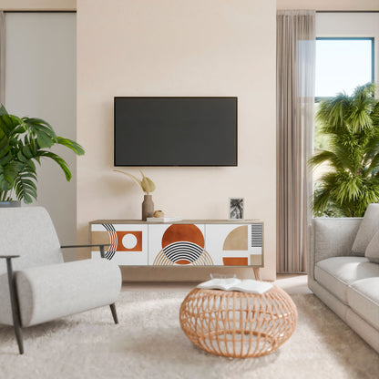 Mobile TV CIRCLE RHYTM a 3 ante effetto rovere