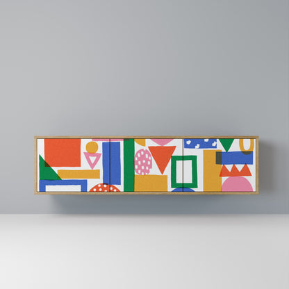 Mobile TV GEOMETRIC GLIMMER a 3 ante in effetto rovere