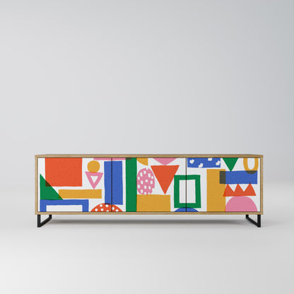 Mobile TV GEOMETRIC GLIMMER a 3 ante in effetto rovere
