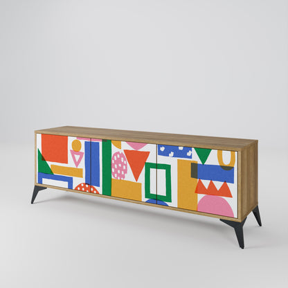Mobile TV GEOMETRIC GLIMMER a 3 ante in effetto rovere