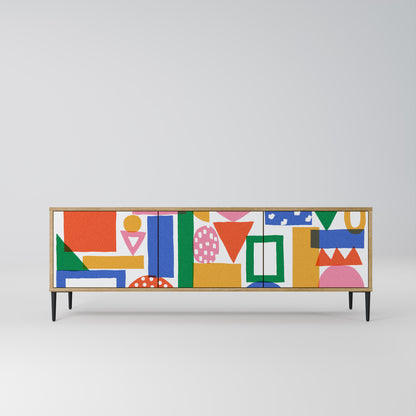 Mobile TV GEOMETRIC GLIMMER a 3 ante in effetto rovere