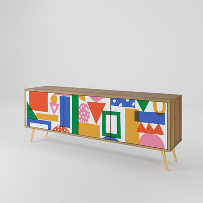 Mobile TV GEOMETRIC GLIMMER a 3 ante in effetto rovere
