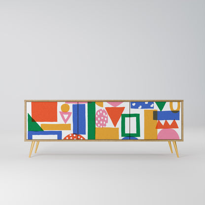 Mobile TV GEOMETRIC GLIMMER a 3 ante in effetto rovere