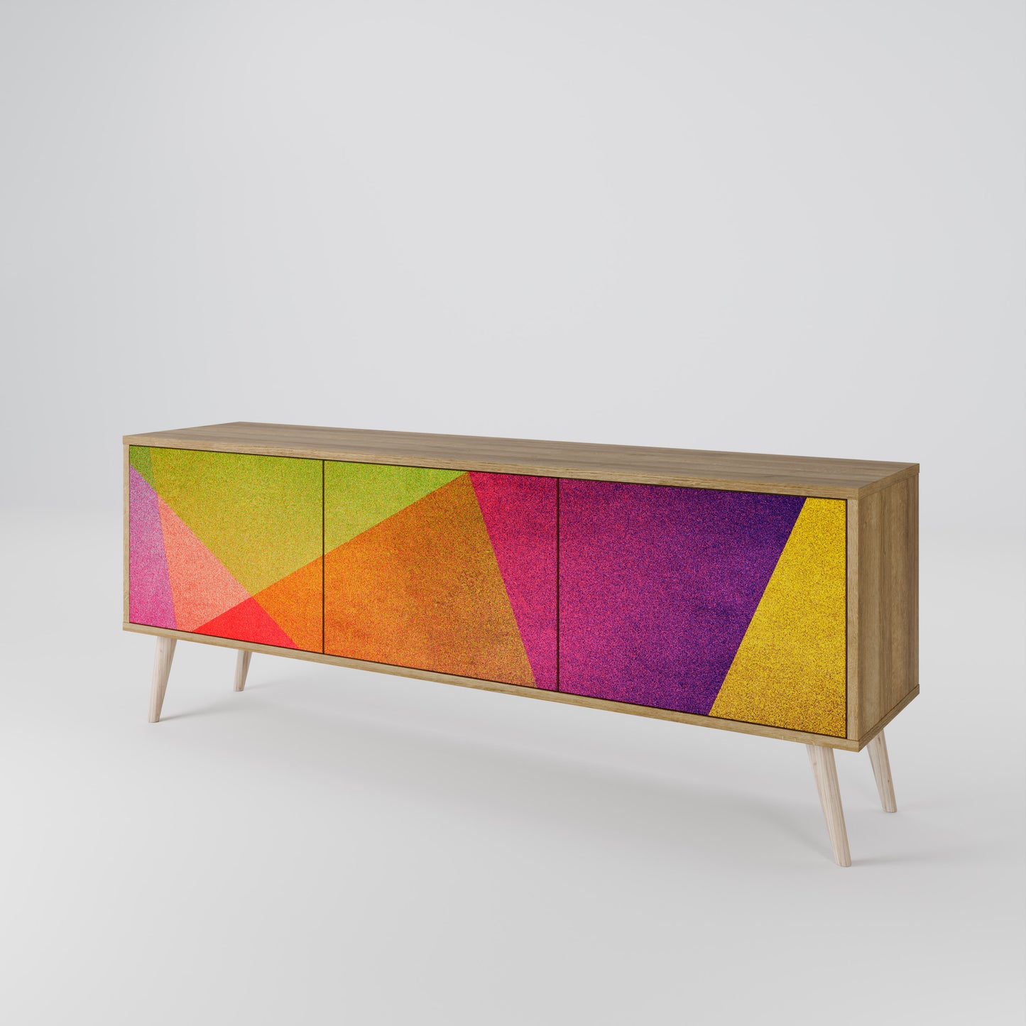 VIVID GEOMETRY Mobile TV a 3 Ante in Effetto Rovere