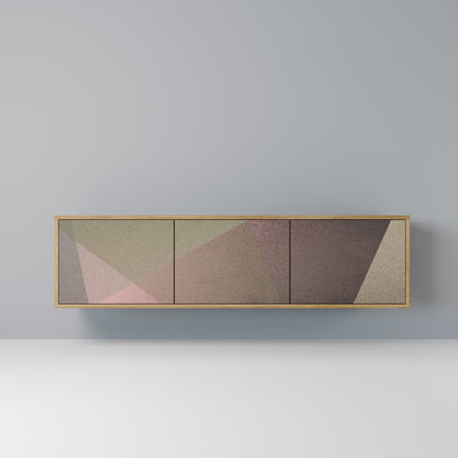 Mobile TV BEIGE GEOMETRY a 3 ante in effetto rovere