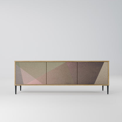Mobile TV BEIGE GEOMETRY a 3 ante in effetto rovere