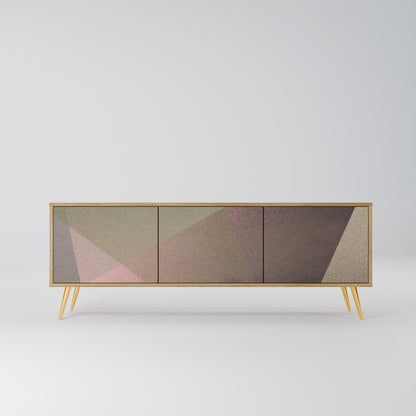 Mobile TV BEIGE GEOMETRY a 3 ante in effetto rovere