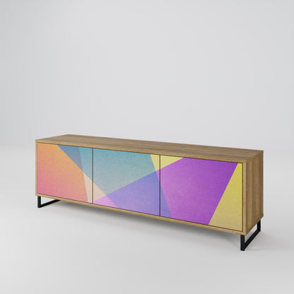 BRIGHT GEOMETRY Mobile TV a 3 ante in effetto rovere