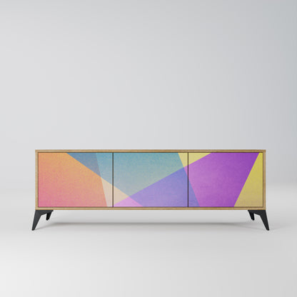 BRIGHT GEOMETRY Mobile TV a 3 ante in effetto rovere