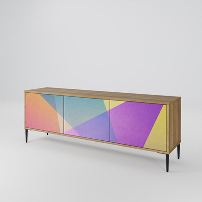 BRIGHT GEOMETRY Mobile TV a 3 ante in effetto rovere