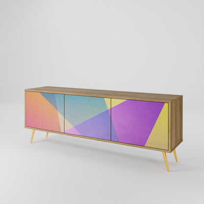 BRIGHT GEOMETRY Mobile TV a 3 ante in effetto rovere