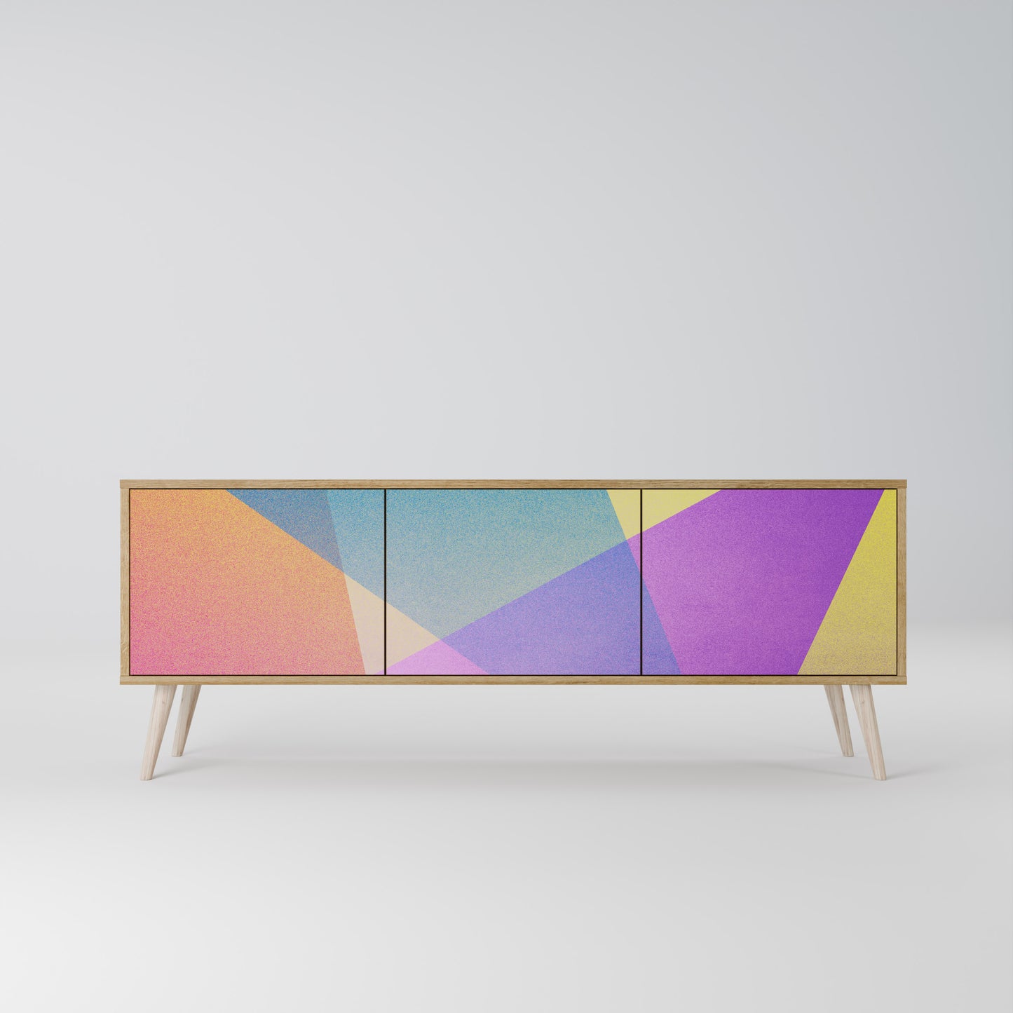 BRIGHT GEOMETRY Mobile TV a 3 Ante in Effetto Rovere
