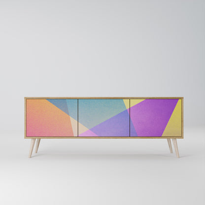 BRIGHT GEOMETRY Mobile TV a 3 Ante in Effetto Rovere