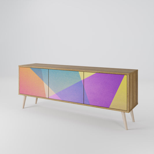 BRIGHT GEOMETRY Mobile TV a 3 ante in effetto rovere