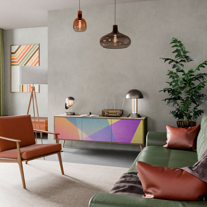 BRIGHT GEOMETRY Mobile TV a 3 Ante in Effetto Rovere