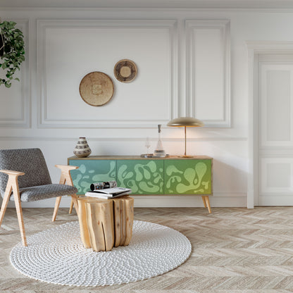 Mobile TV IRREGULAR BLUE a 3 ante effetto rovere