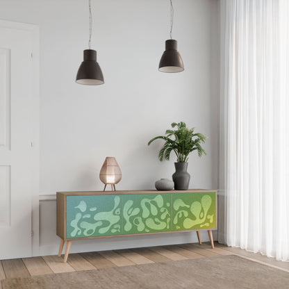 Mobile TV IRREGULAR BLUE a 3 ante effetto rovere