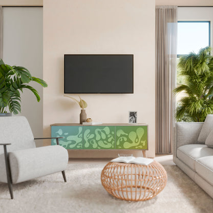 Mobile TV IRREGULAR BLUE a 3 ante effetto rovere