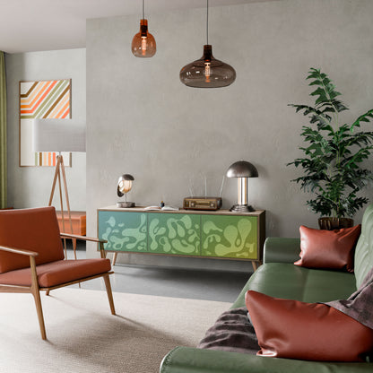 Mobile TV IRREGULAR BLUE a 3 ante effetto rovere