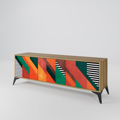 Mobile TV MAKESHIFT ARTISTRY a 3 ante in effetto rovere