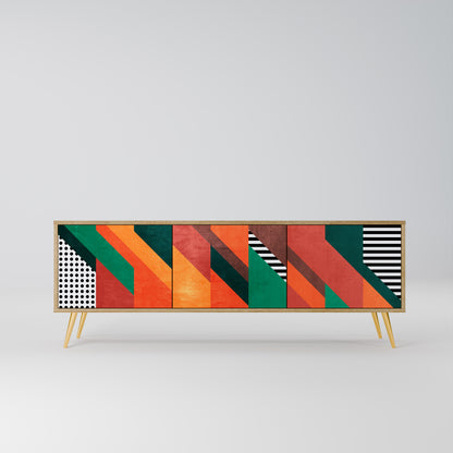 Mobile TV MAKESHIFT ARTISTRY a 3 ante in effetto rovere