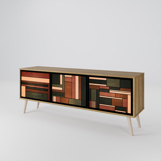 Mobile TV a 3 ante FIGURES OF NATURE in effetto rovere