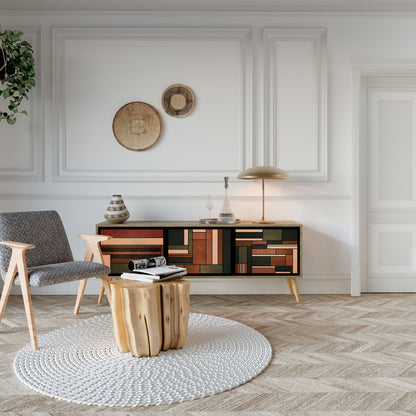 Mobile TV a 3 ante FIGURES OF NATURE in effetto rovere