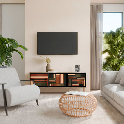 Mobile TV a 3 ante FIGURES OF NATURE in effetto rovere