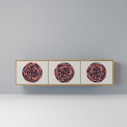Mobile TV BROWN CIRCLES a 3 ante effetto rovere