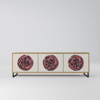 Mobile TV BROWN CIRCLES a 3 ante effetto rovere