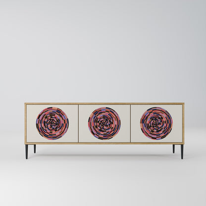 Mobile TV BROWN CIRCLES a 3 ante effetto rovere