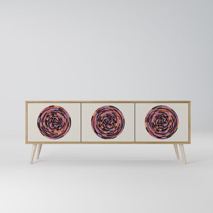 Mobile TV BROWN CIRCLES a 3 ante effetto rovere