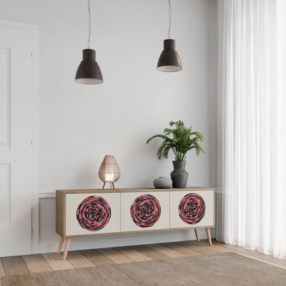 Mobile TV BROWN CIRCLES a 3 ante effetto rovere