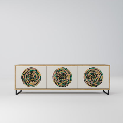 Mobile TV GREEN CIRCLES a 3 ante effetto rovere
