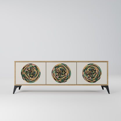 Mobile TV GREEN CIRCLES a 3 ante effetto rovere