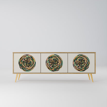 Mobile TV GREEN CIRCLES a 3 ante effetto rovere