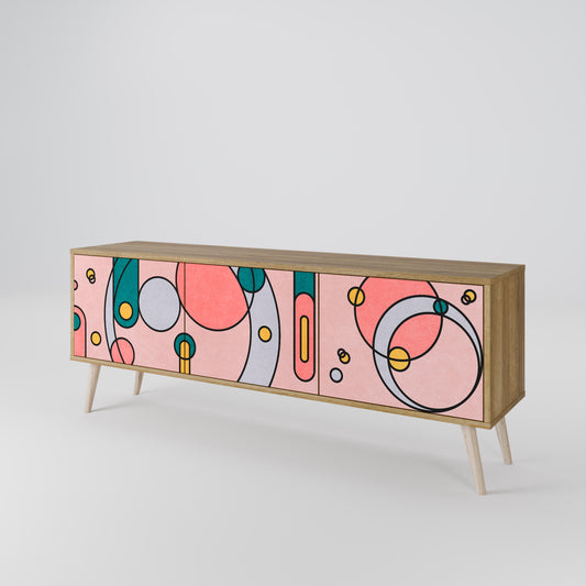 Mobile TV GOSSAMER ECHOES a 3 ante in effetto rovere