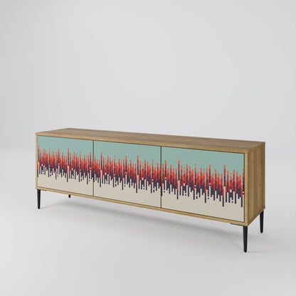 CHROMA CONTOURS Mobile TV a 3 ante in effetto rovere